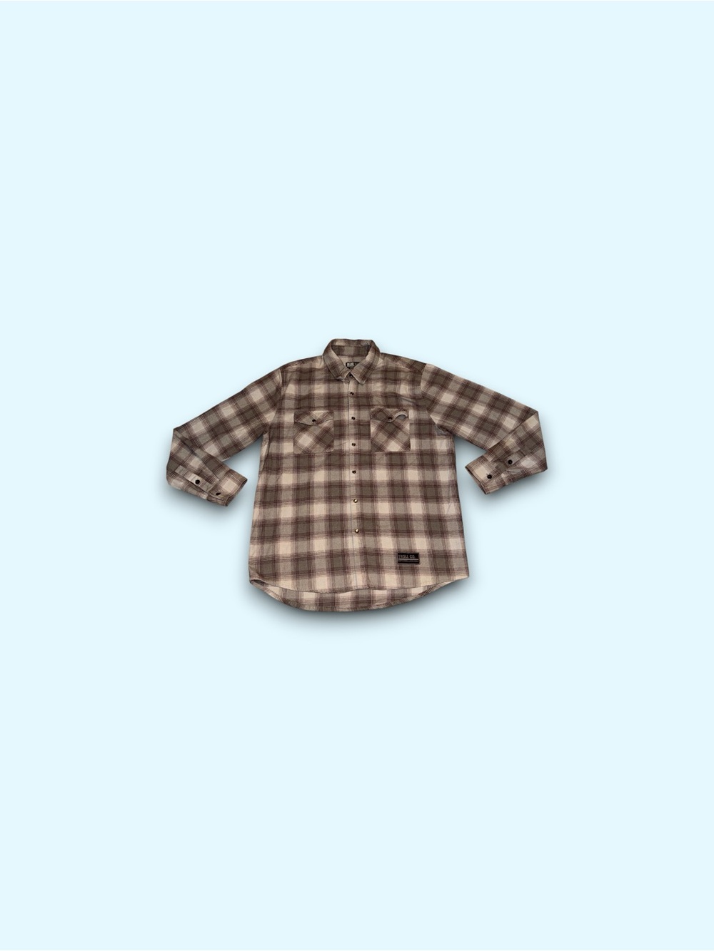 Troll Co Clothing Company Mens Button Flannel Shirt Size XL Plaid Grey